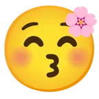 Kirschblüte + küssendes Gesicht mit geschlossenen Augen