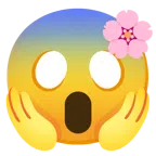 Kirschblüte + vor Angst schreiendes Gesicht