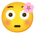 Kirschblüte + errötetes Gesicht mit großen Augen