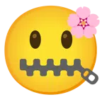 Kirschblüte + Gesicht mit Reißverschlussmund