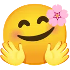 Kirschblüte + Gesicht mit umarmenden Händen