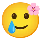 Kirschblüte + lachendes Gesicht mit Träne