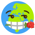 rosa + globo terráqueo mostrando Europa y África