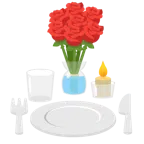 Rose + Teller mit Messer und Gabel