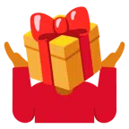 regalo + persona che scrolla le spalle