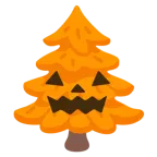 Halloweenkürbis + Nadelbaum