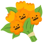 Halloweenkürbis + Blumenstrauß