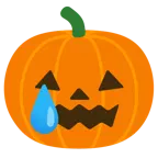 Halloweenkürbis + lachendes Gesicht mit Träne