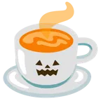 Halloweenkürbis + Heißgetränk