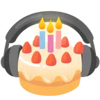 cuffie + torta di compleanno