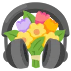 cuffie + mazzo di fiori