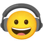 cuffie + faccina con un gran sorriso