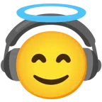 cuffie + faccina con sorriso e aureola