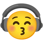 cuffie + faccina che bacia con occhi chiusi