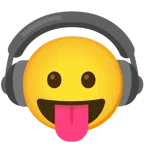 cuffie + faccina che mostra la lingua