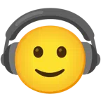 cuffie + faccina con sorriso accennato