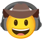 cuffie + faccina con cappello da cowboy