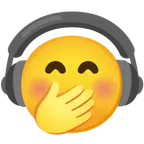cuffie + faccina con mano sulla bocca