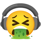 cuffie + faccina che vomita