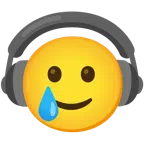 cuffie + faccina sorridente con lacrima