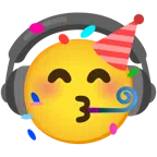 cuffie + faccina che festeggia