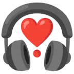 cuffie + punto esclamativo a cuore