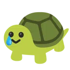 Schildkröte + lachendes Gesicht mit Träne