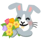 Hasengesicht + Blumenstrauß