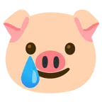 Schweinegesicht + lachendes Gesicht mit Träne