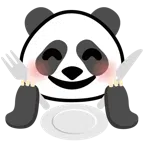 Panda + Teller mit Messer und Gabel