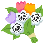 Panda + Blumenstrauß