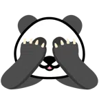 Panda + sich die Augen zuhaltendes Affengesicht