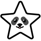 Panda + weißer mittelgroßer Stern