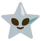Außerirdischer + weißer mittelgroßer Stern