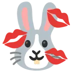 marca de beso + cara de conejo