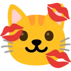 marca de beso + cara de gato