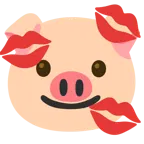 marca de beso + cara de cerdo
