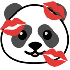 marca de beso + panda