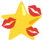 marca de beso + estrella