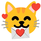 carta de amor + cara de gato