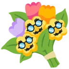 ramo de flores + cara disfrazada
