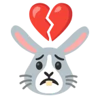 corazón roto + cara de conejo