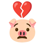 corazón roto + cara de cerdo