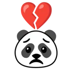 corazón roto + panda