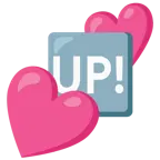 dos corazones + botón UP!