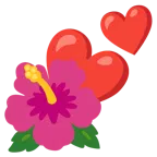 dos corazones + flor de hibisco