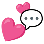 dos corazones + bocadillo de diálogo