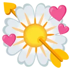 Herz mit Pfeil + gelbe Blüte