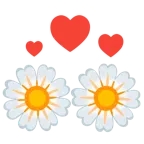 kreisende Herzen + gelbe Blüte