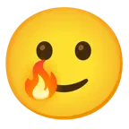 Feuer + lachendes Gesicht mit Träne